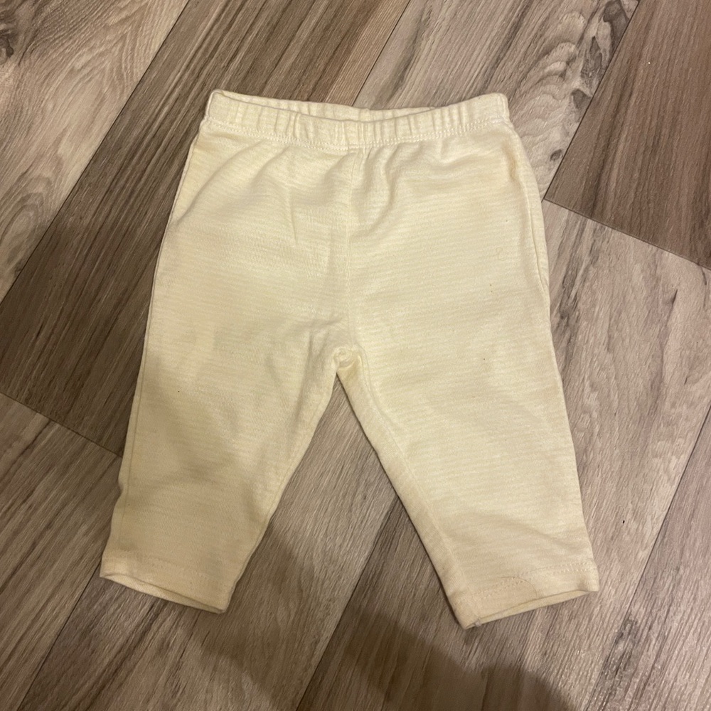 Yellow and White Striped 3-month old leggings